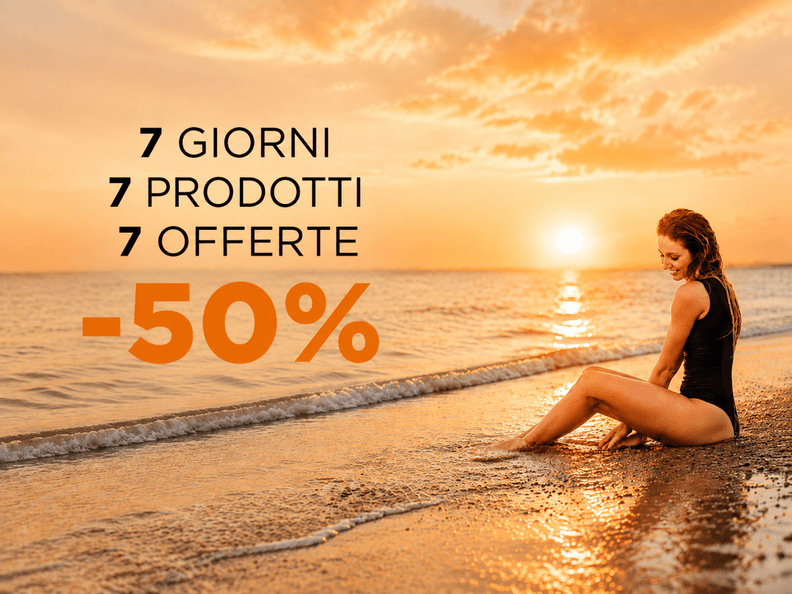 <p>Chiudiamo l’estate in bellezza<br />Ogni giorno al –50%</p>